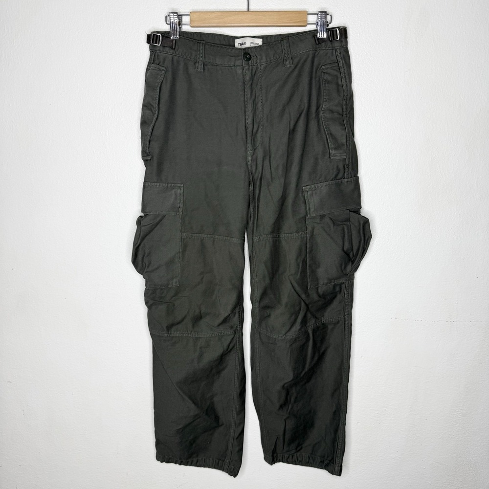 TNA‎ Supply Cargo Pants Utility Army Green Baggy Ankle Cinch Goblincore Womens 8